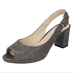 Clarks - Kelda Spring Leather Slingback Heels